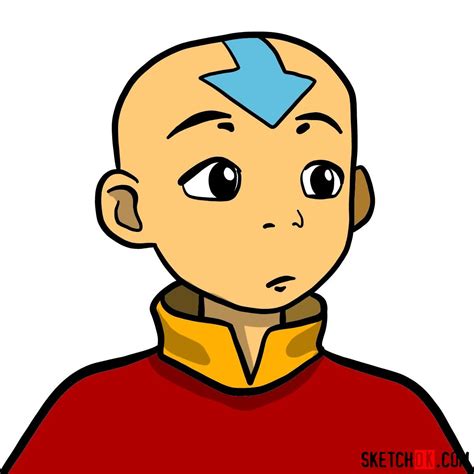 How To Draw Aang S Face Sketchok Easy Drawing Guides Hot Sex