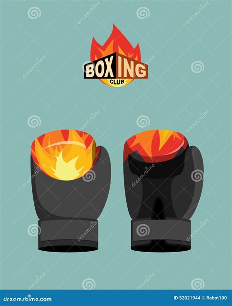 Boxing Gloves Fire Stock Vector Illustration Of Game 52021944