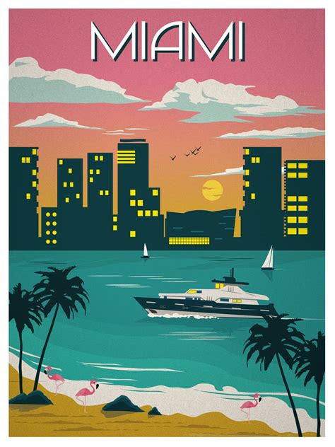 Miami Alex Asfour 1296×1728 Vintage Travel Posters Retro