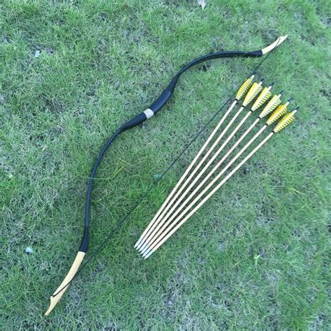 With 6 Wooden Arrows 20 60lbs Archery Recurve Bows Traditional Handmade