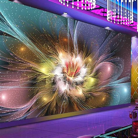 Custom 3d Mural Wallpaper Modern Creative Cool Nightclub Flower Bar Ktv