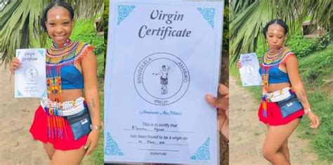 South African Lady Proudly Flaunts Her Virginity Certificate As She Tests Positive