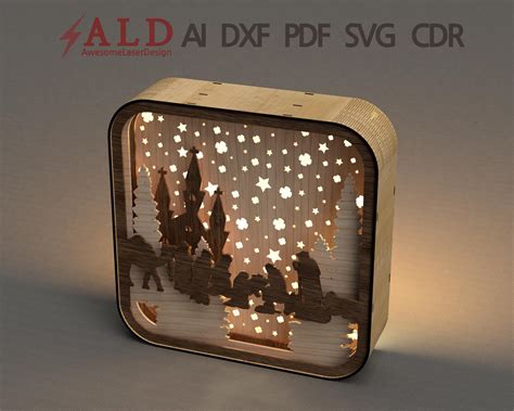 shadow box laser cut files lightbox svg files dxf files for etsy uk