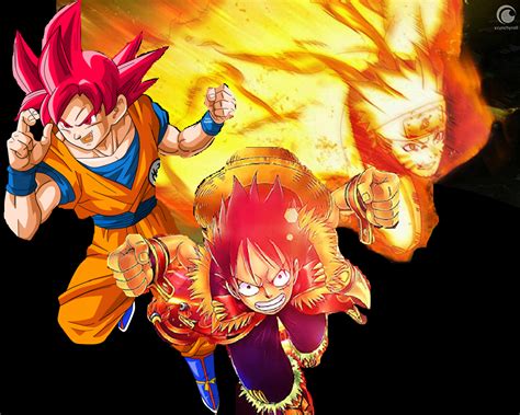goku naruto and luffy | Anime dragon ball super, Anime crossover
