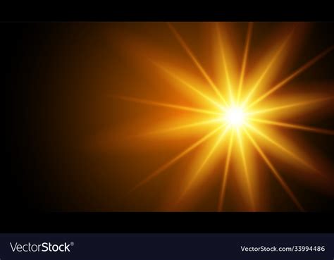 Glowing Light Effect Rays On Black Background Vector Image