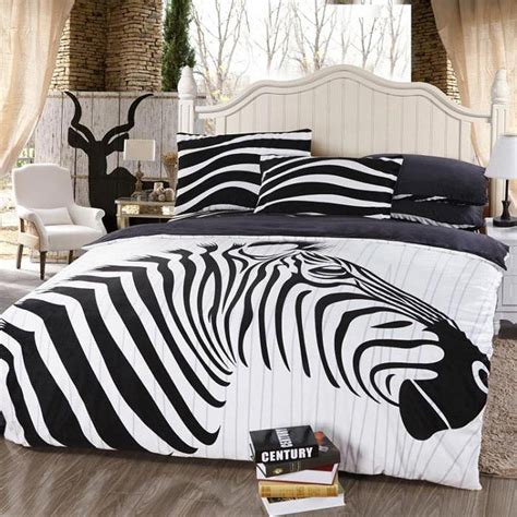 Black And White Jungle Animal Themed Zebra Print Full Size Flannel