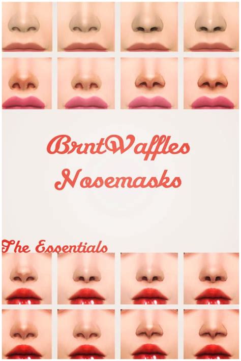 Brntwaffles Nosemasks The Essentials The Sims 4 Skin Sims 4 Nose Mask