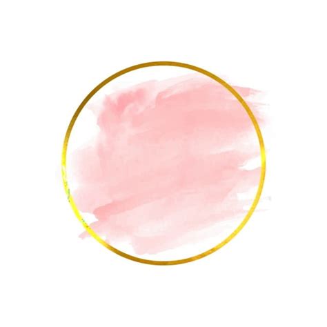 Pink Watercolor Gold Circle Logo Design Watercolor Pink Gold PNG