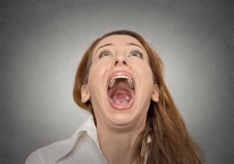 Screaming Woman With Wide Open Mouth