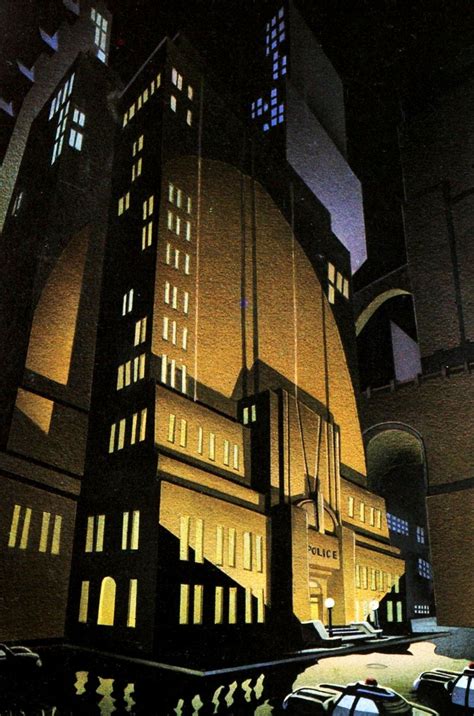 Police Headquarters Night By Richie Chavez And Steve Butz For Batman