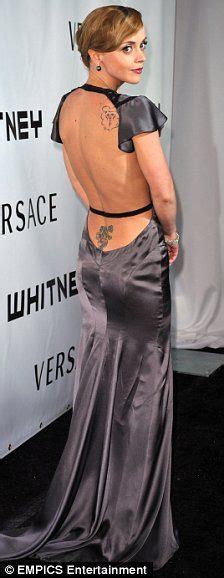 christina ricci looks stunning in a daring backless dress shame about the tacky tattoos