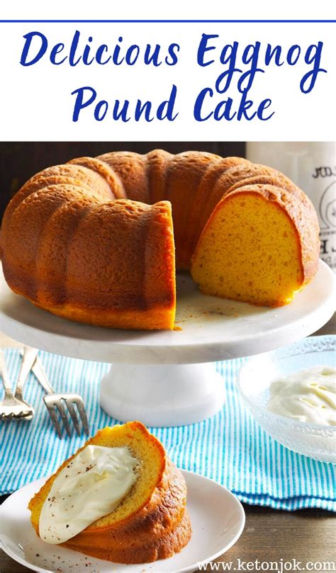 A slice of eggnog pound cake is the perfect holiday treat! Eggnog Pound Cake Recipe