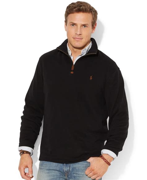 Polo Ralph Lauren Big And Tall Long Sleeve Solid French Rib Half Zip