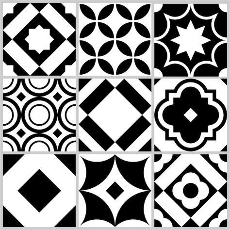 Premium Vector Decorative Tile Pattern With Geometric Shapes