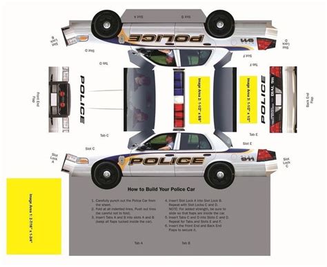 The Police Car Is Cut Out And Labeled