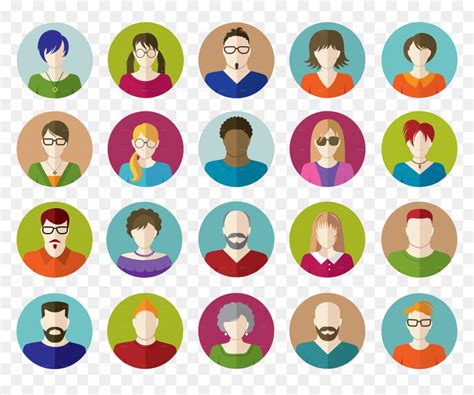 Set Of People Flat Icons By Vectorgirl Team Members Clip