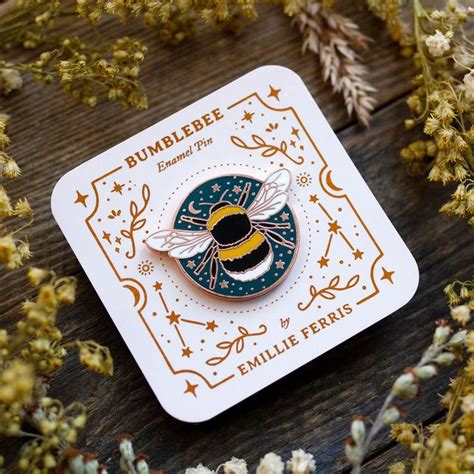 Bumblebee Enamel Pin Bee Badge Bee Talisman Celestial Bee Pin By