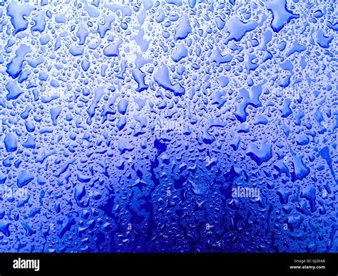 Abstract Blue Surface With Rain Water Droplets Stock Photo Alamy