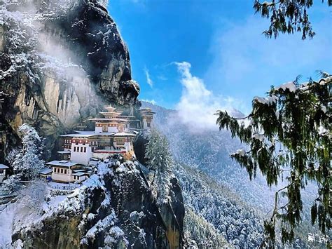 Tiger S Nest Taktsang Monastery During Snowfall 2019 Bhutan Travel
