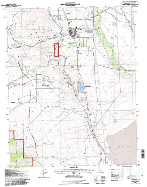 Lone Pine Topographic Map Ca Usgs Topo Quad 36118e1