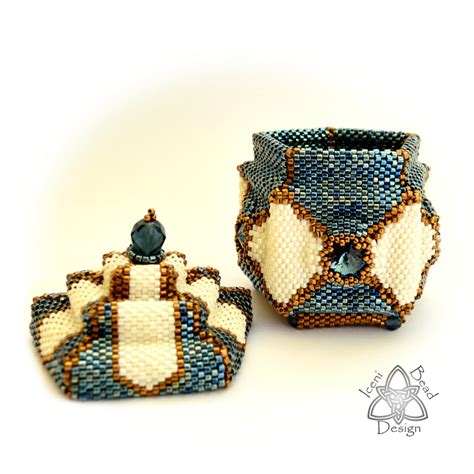 Beaded Box Pattern Arabesque Peyote Stitch Box With Lid Pdf Etsy