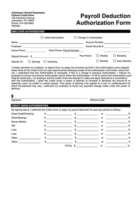 What Is A Payroll Deduction Form Free Sample Example Format Templates