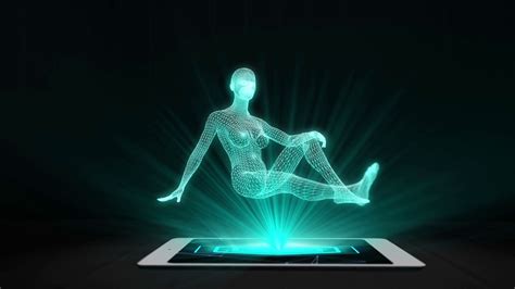 Person Projection Futuristic Holographic Display Tablet Hologram