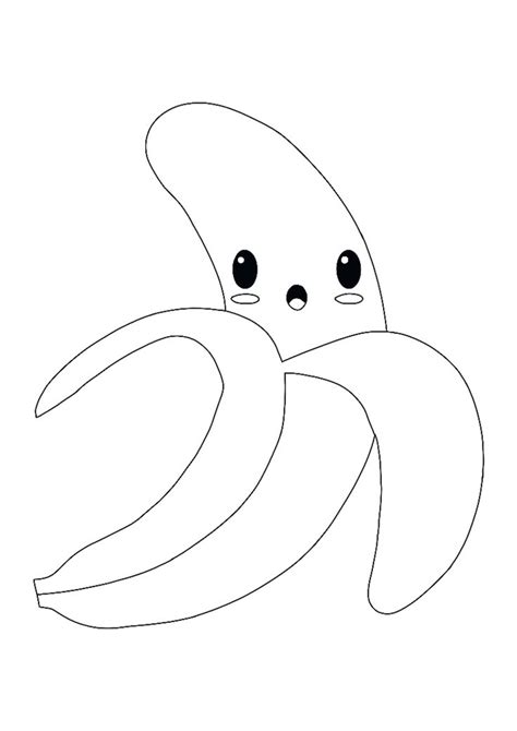 The largest collection of cute pictures of animals, monsters, sweets, unicorns, anime. Cute Kawaii Banana coloring page in 2020 | Coloring pages ...