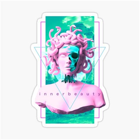 Vaporwave Aesthetic Medusa Statue Art Retro Japanese Otaku Sticker By