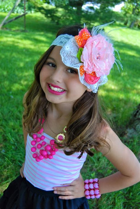 Big Shabby Chic Flower Headband Model Lily Boutique Scandal Sc