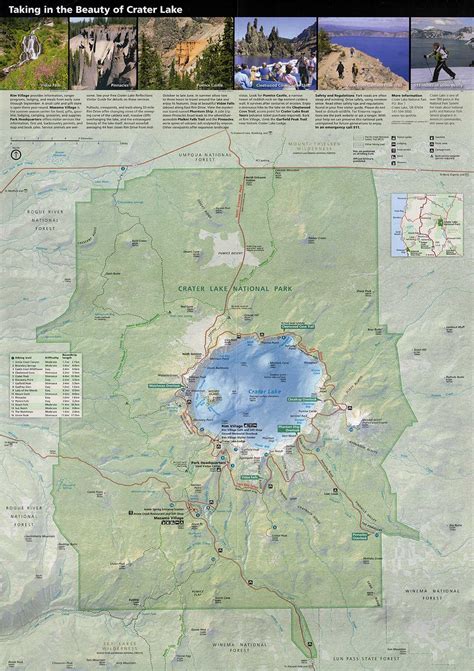 Official Park Map Crater Lake Institute Enhancing The Visitors