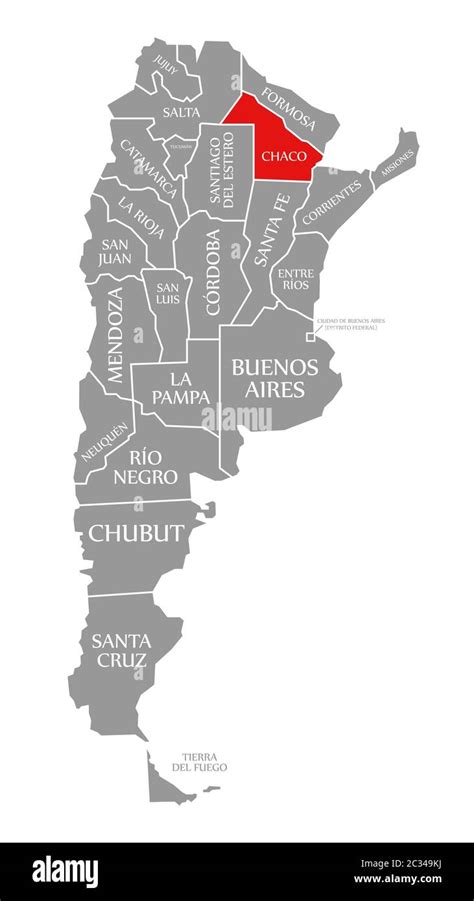 Mapa Del Chaco Con Sus Departamentos Fotografías E Imágenes De Alta