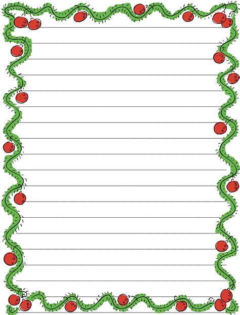 Printable Notebook Papers Christmas Note Paper Paper Template Free