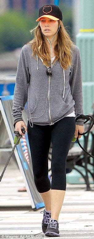 Jessica Biel Shows Off Her Pert Derriere In Tight Workout Pants As She Takes Her Pooches For A