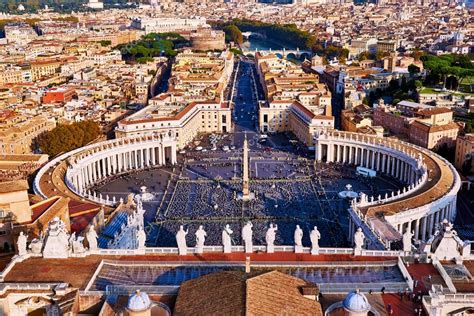 Panoramic View Of City Of Rome And St Peters Square From Top Of The