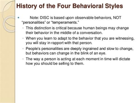 History Of The Four Behavioral Styles