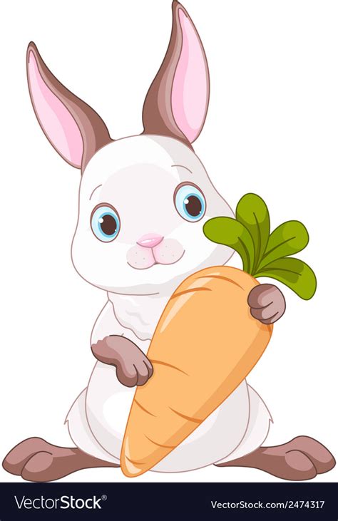 Bunny With Carrot Royalty Free Vector Image Vectorstock