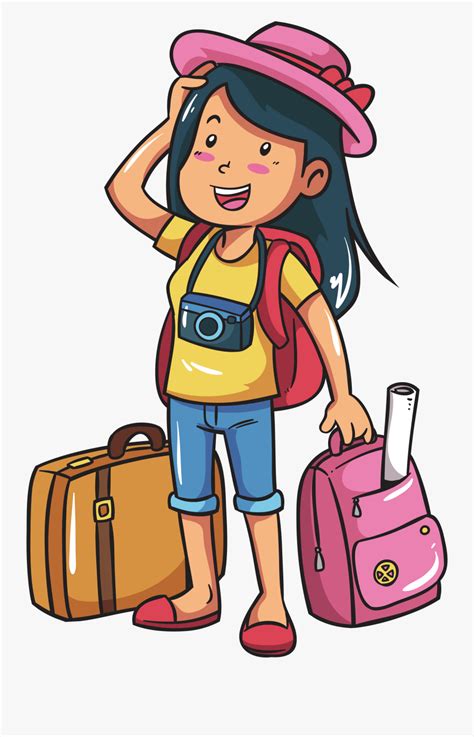Girl Travelling Clip Art Free Transparent Clipart Clipartkey
