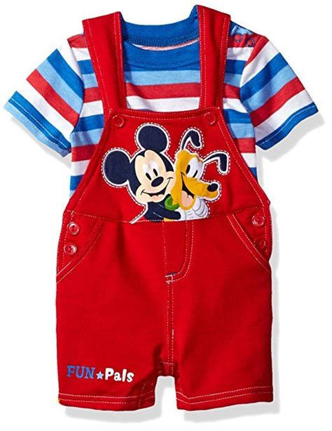 Disney Baby Boys 2 Piece Mickey Mouse Shortall Set Newborn Boy