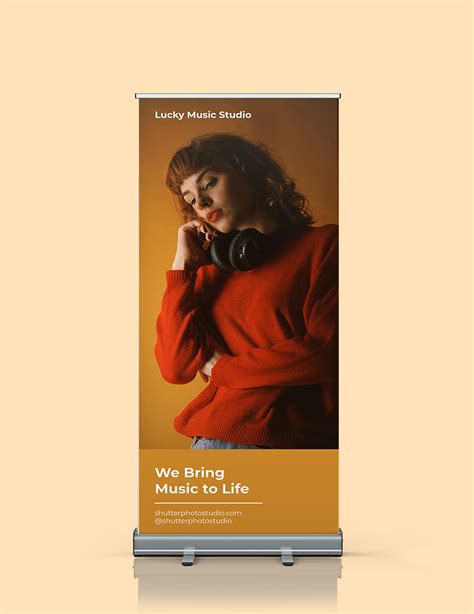 Music Studio Rollup Banner Template Word
