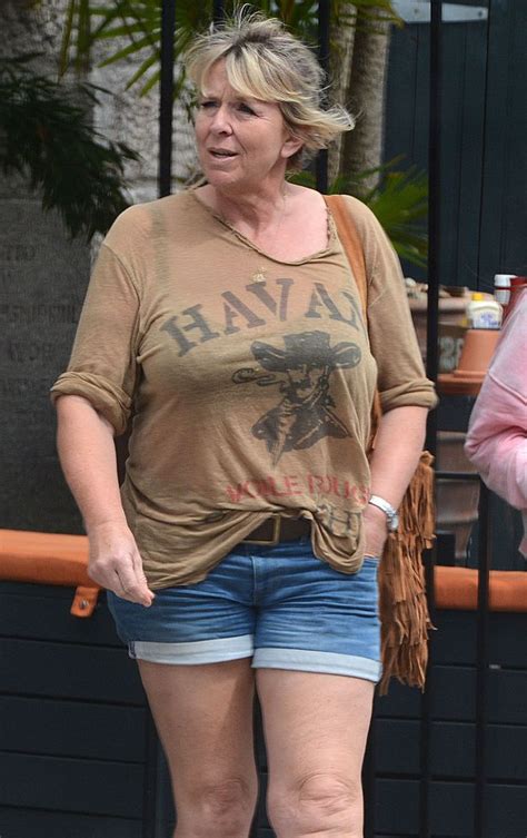 Fern Britton Flashes Bra In See Through Top And Tiny Denim Shorts On Relaxing Break Irish