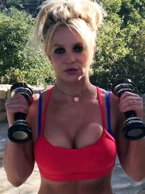 Britney Spears Instagram Toxic Singers Boobs Burst From Sports Bra
