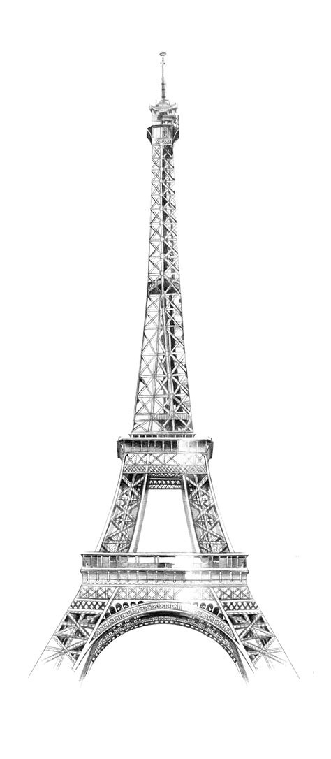 Drawing Of The Eiffel Tower Paris Stock Images