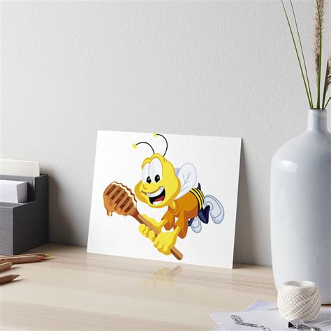 Honey Nut Cheerios Mascot Buzz The Bee Illustration Art Board Print