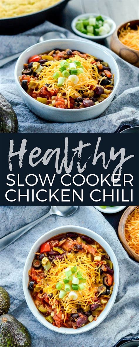 After simmering away in the slow cooker, portion it into individual serving containers and store in the fridge or freezer for fast, healthy lunches or an easy, satisfying snack. The best Healthy Crockpot Chicken Chili ever! This recipe ...