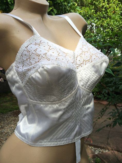 Deadstock 1950s Vintage White Satin And Eyelet Lace Bridal Longline