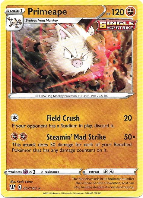 Primeape Pokemon Battle Styles Trading Card 067163