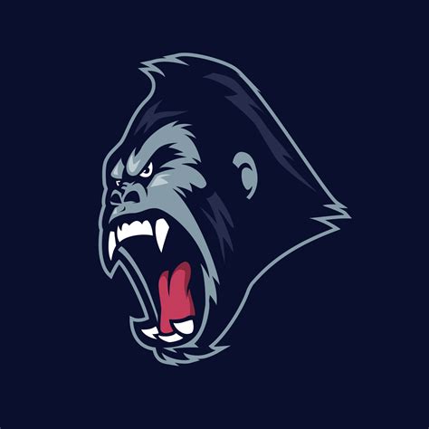 Gorilla Head Mascot Gaming Logo Illustration 12263095 Vector Art At
