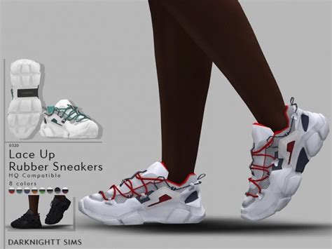 Lace Up Rubber Sneakers By Darknightt At Tsr Sims 4 Updates