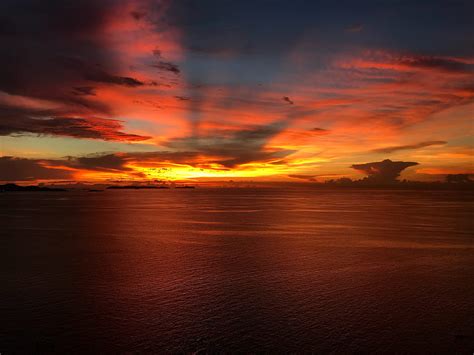 Nature Sunset Sky Sea Twilight Clouds Horizon Dusk Hd Wallpaper